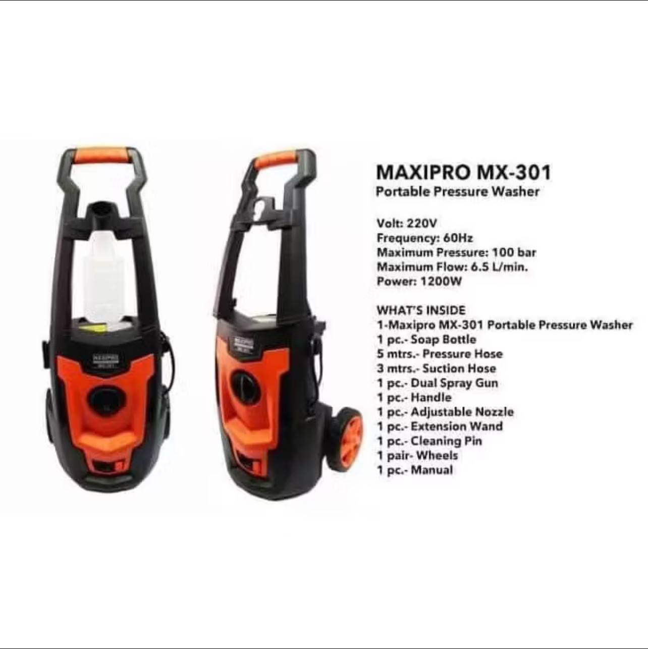 Maxipro MX-301 Portable High Pressure Washer