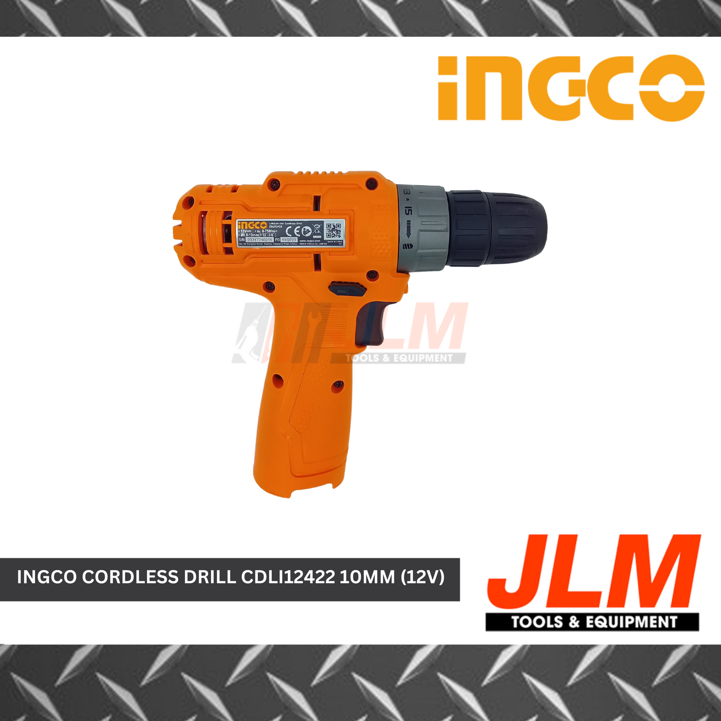 INGCO CORDLESS DRILL CDLI12422 10MM (12V)