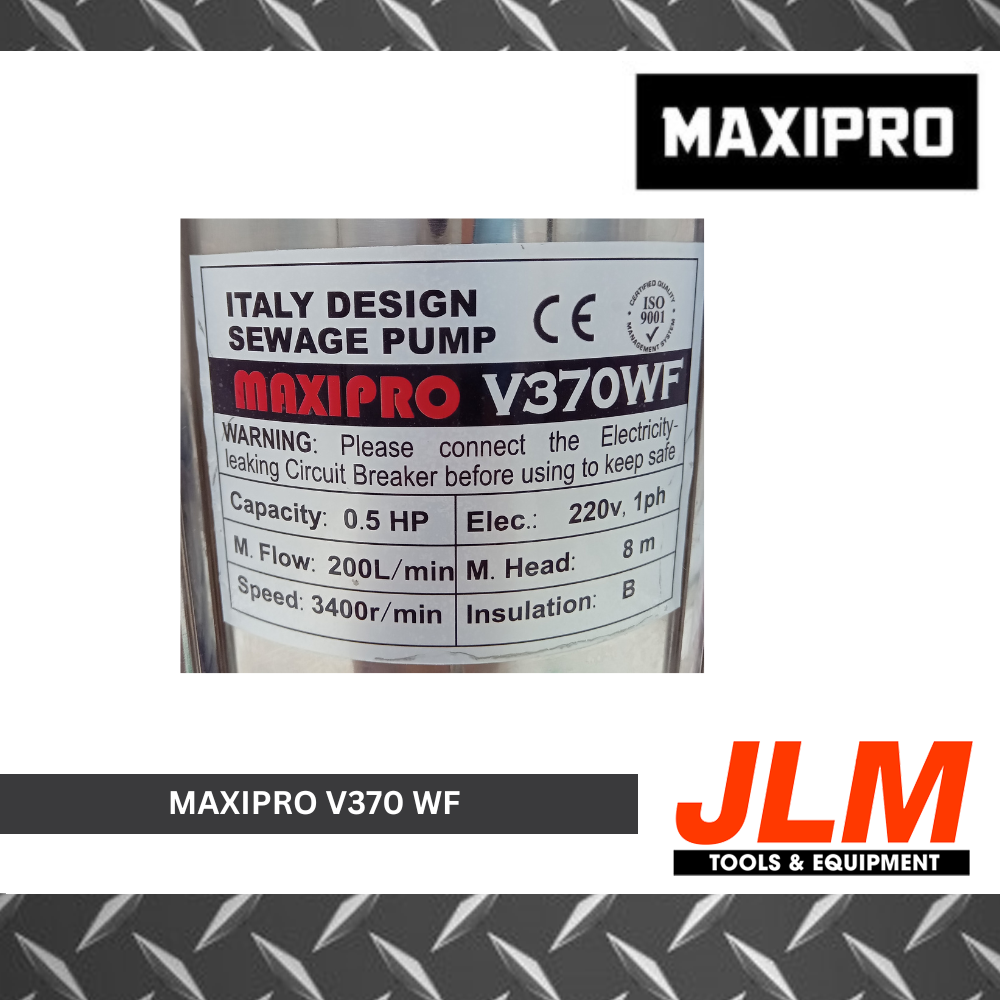 MAXIPRO SUBMERSIBLE SEWAGE PUMP W/ FLOAT SWITCH V370WF (1/2HP)