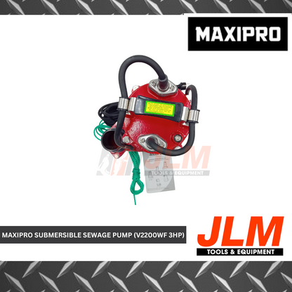 MAXIPRO SUBMERSIBLE SEWAGE PUMP WITH FLOAT SWITCH V2200WF (3HP)